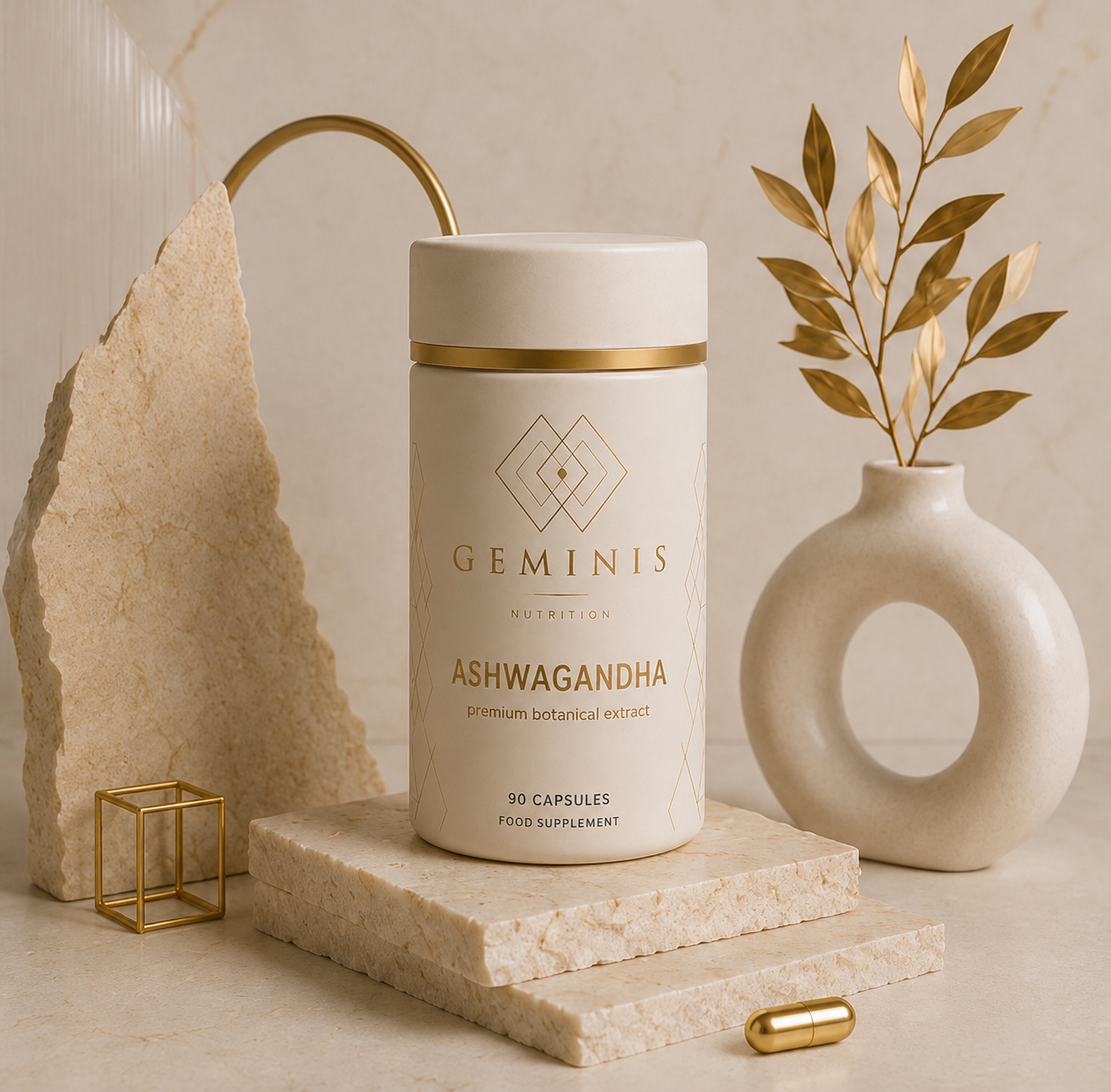 Ashwagandha supplement bottle